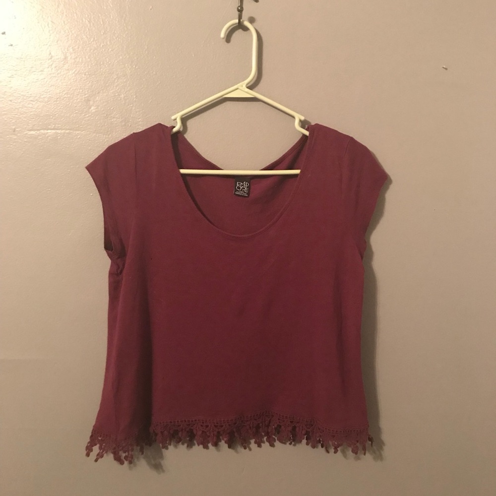 Maroon Crop Top